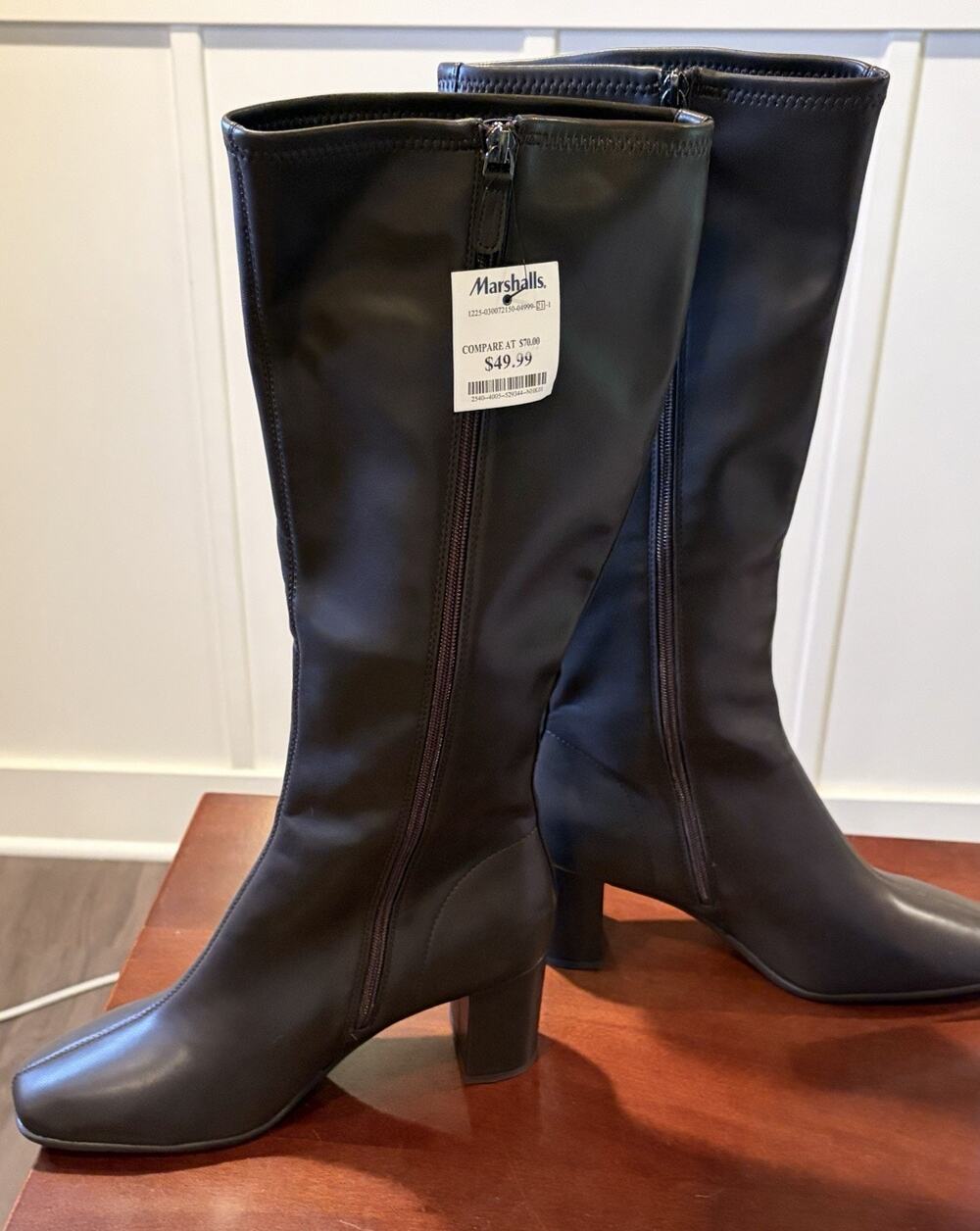 AEROSOLES Micah Women's Brown Knee High Riding Boots Side Zip Square Toe Size 10